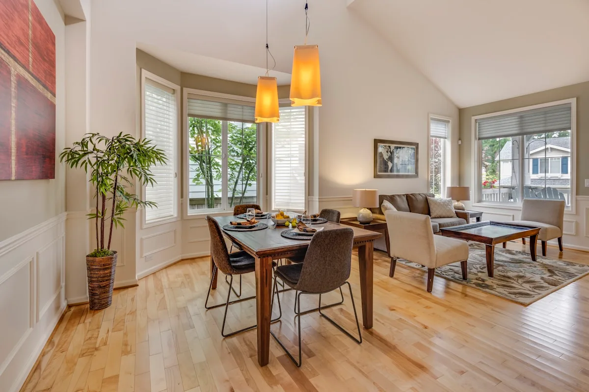 Clean, bright living space with well-maintained flooring